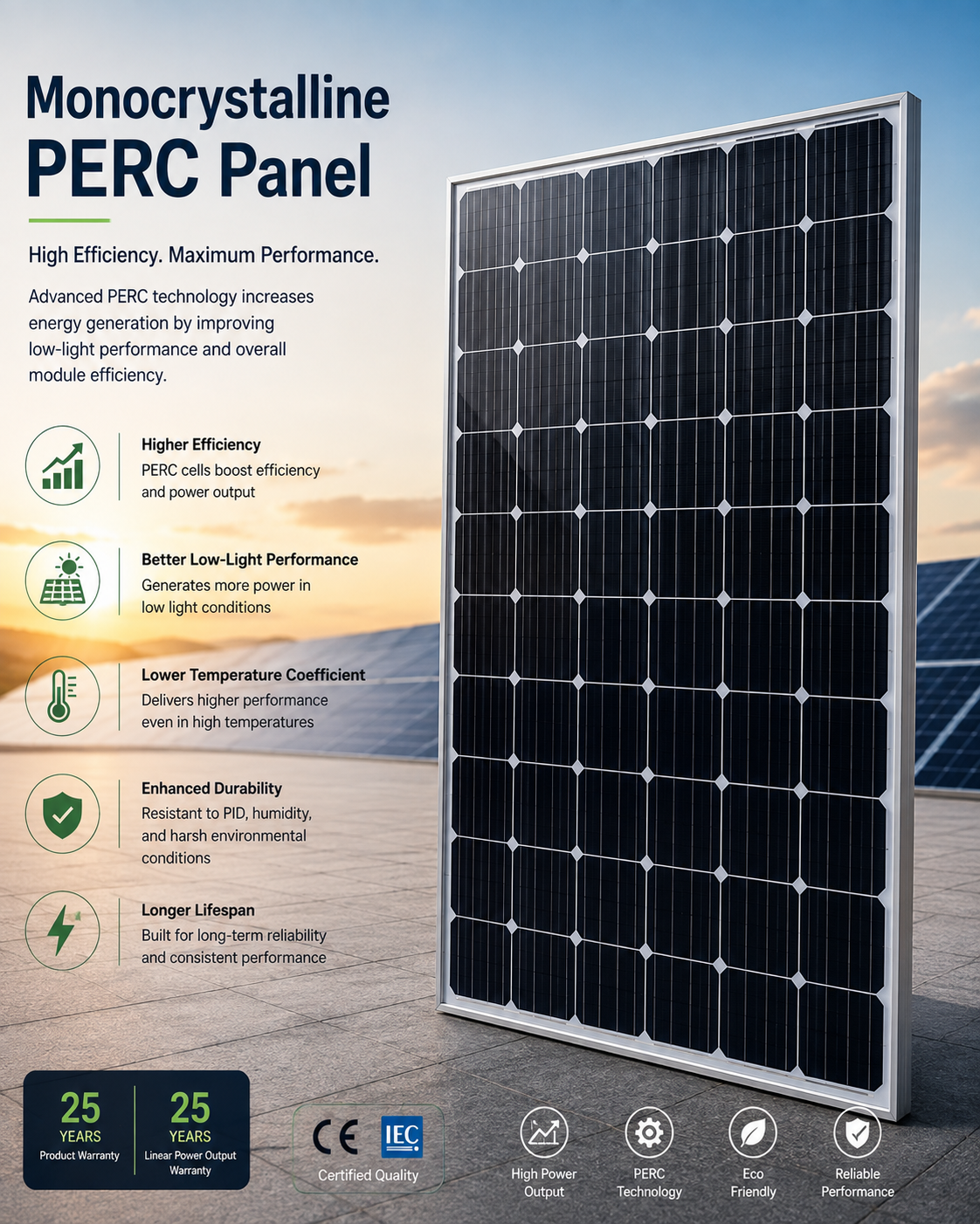 Monocrystalline solar panel