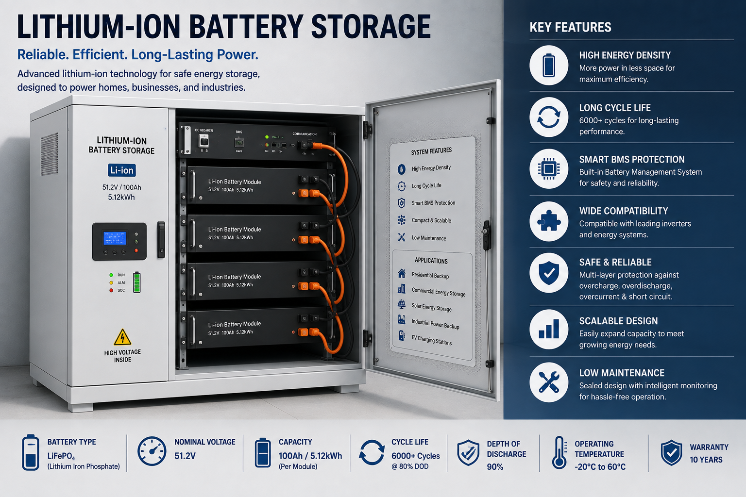 Tubular battery for solar backup