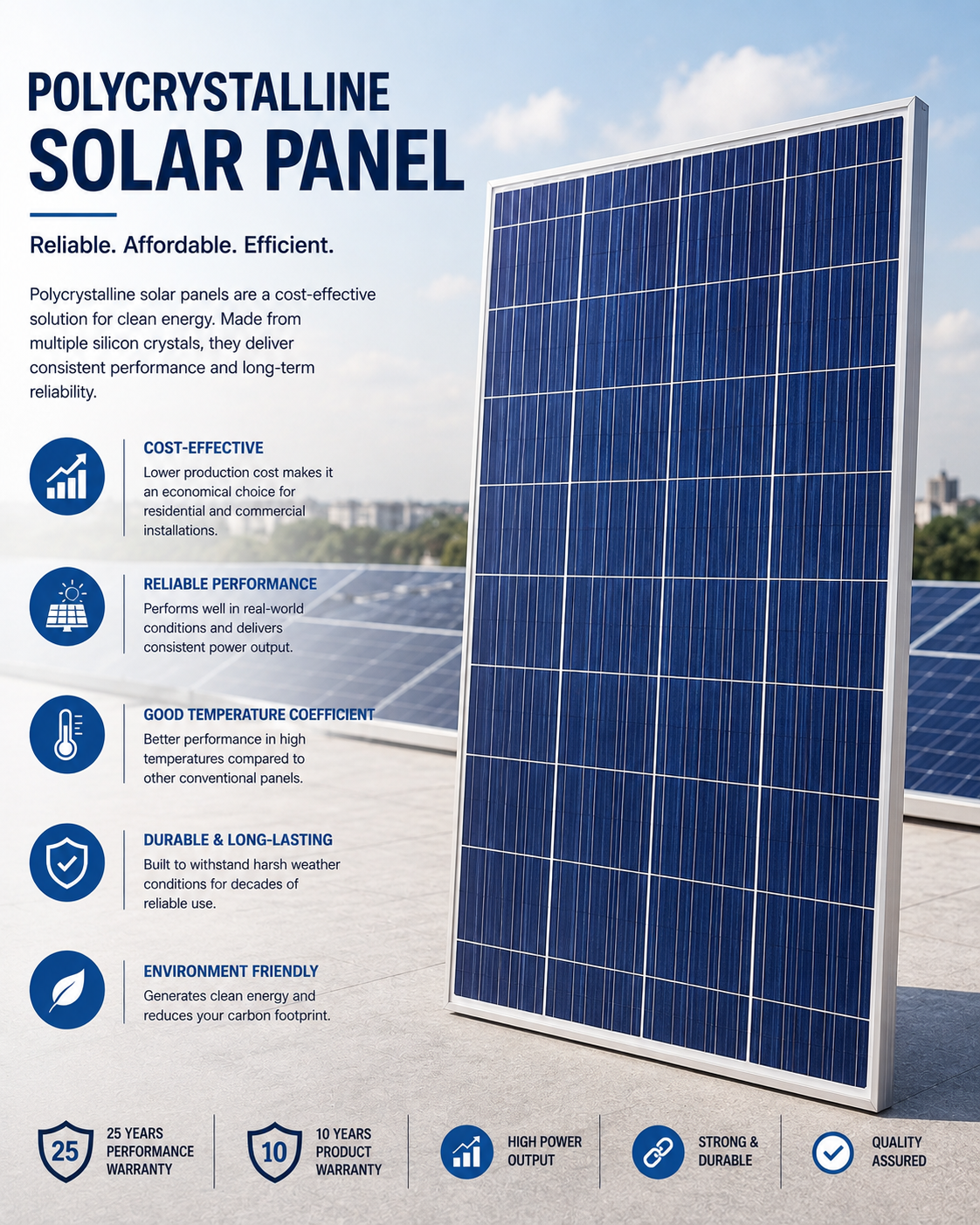 Polycrystalline solar panel