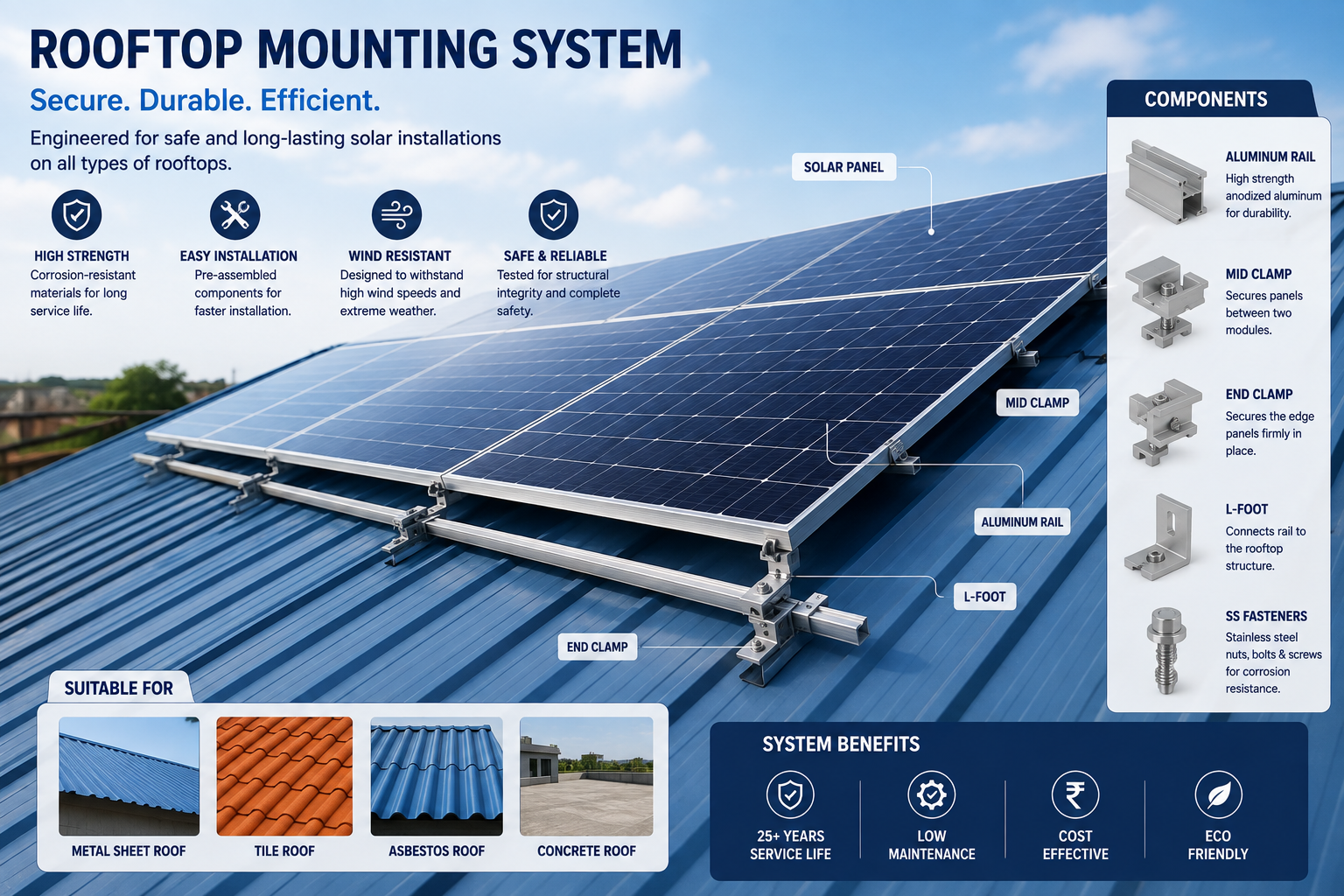 Ground mount solar structure