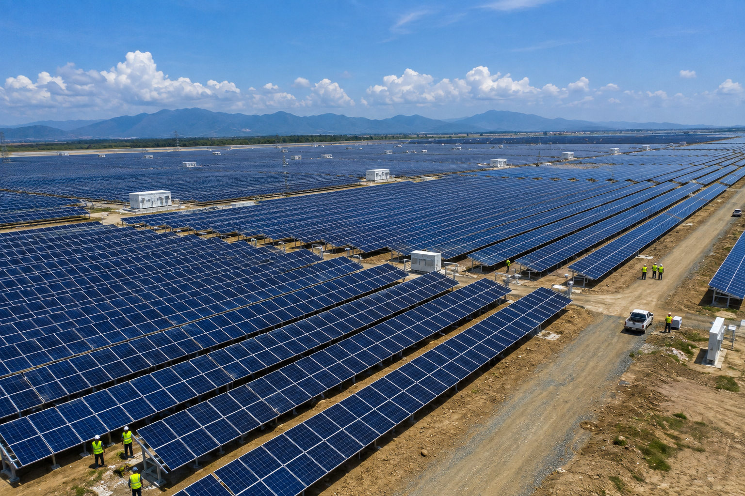 Large scale solar panel installation