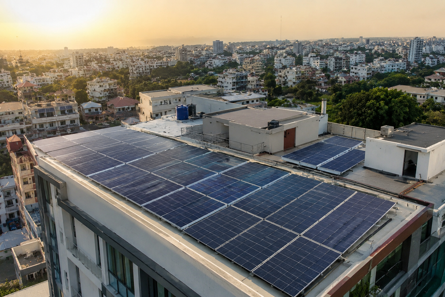 Solar panels installed on a rooftop