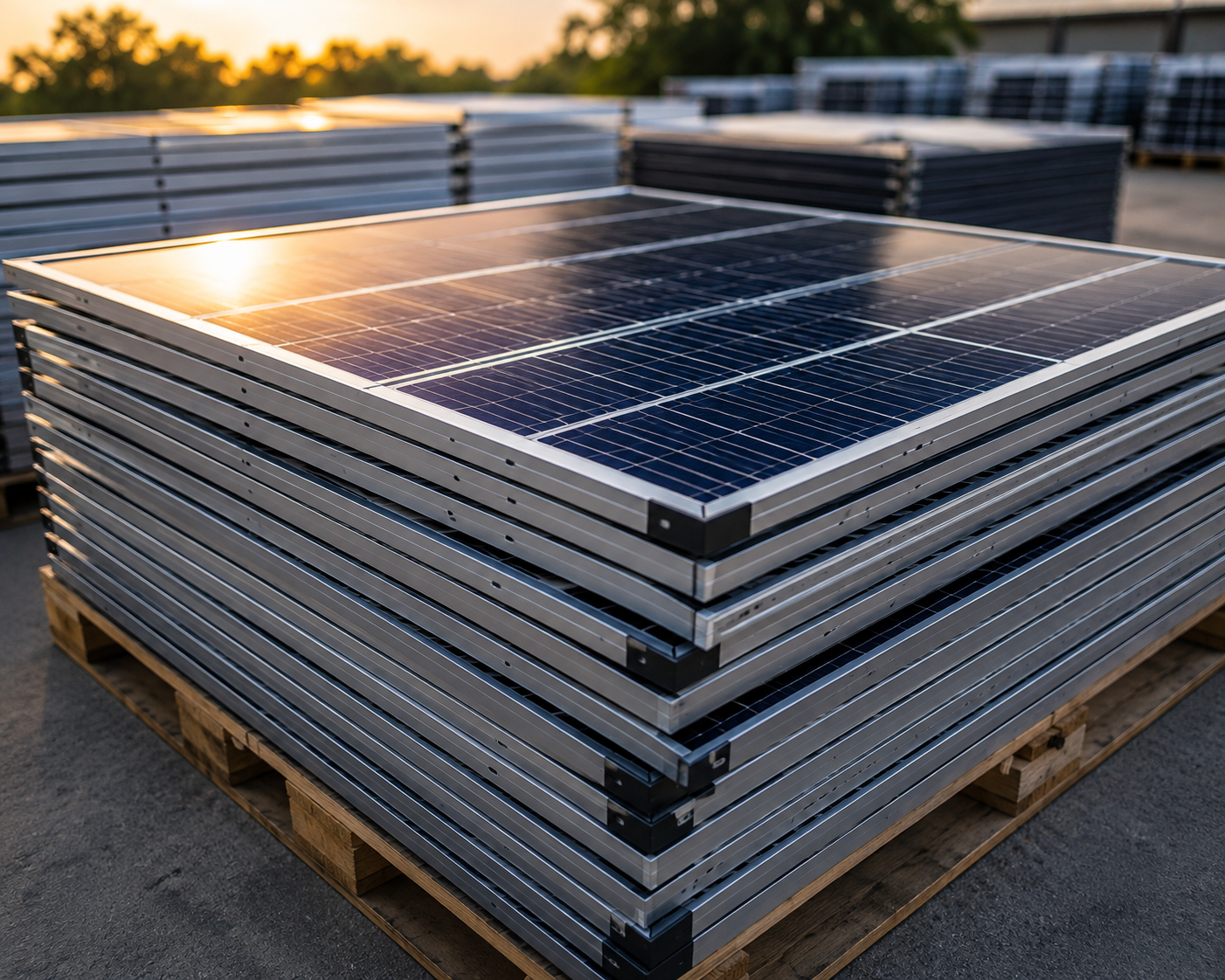 Stack of premium solar panels